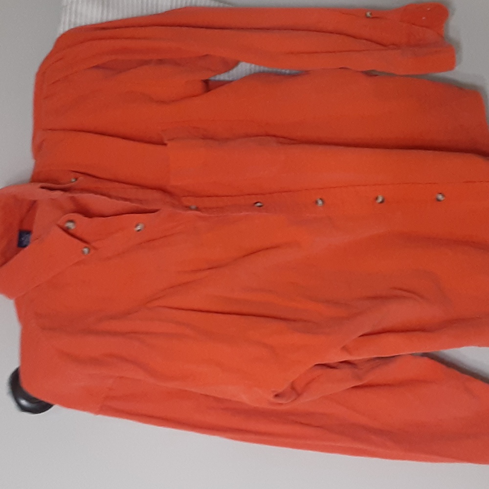 Vintage 90s Dark Orange corduroy button up shirt